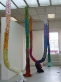 textile installation, dimensions variable, 2010, each plait approx 12ft long