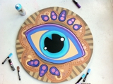Evil Eye - Spray paint/ Marker on Wood